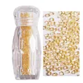1.1mm champagne gold micro crystals in a bottle for 3D nail art decoration - 3000pcs/Bottle / 2# Light Yellow
