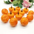 12er Set realistische 5cm Mini Kürbisse aus Schaumstoff in Orange für festliche Deko - Gelb