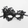 Elegante maschera in pizzo nero con intricati motivi traforati per feste di Halloween - Stile Fenice / Nero