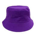 Close-up of deep purple cotton bucket hat showing detailed stitching and fabric texture - Deep purple