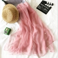 Écharpe de plage rose 100% soie pour femme avec accessoires de style vacances d'été - Rose Poudré