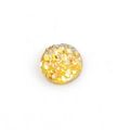 Round 8mm yellow resin crystal druzy gemstone flatback with holographic glitter effect - Golden Yellow Style (31)