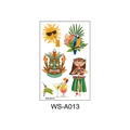 Tatuaje temporal hawaiano impermeable con motivos de sol y loro, modelo WS-A013 - WS-A013/Patrones Tropicales