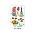 Tatouage temporaire hawaïen étanche avec masques Tiki et motifs de plage - WS-A016/Parasol de Plage d'Été
