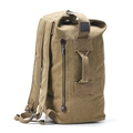 Grand sac à dos de voyage en toile kaki avec poignée latérale et poches zippées de face - Version Améliorée Khaki Petit