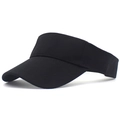 Classic black open-top sun visor hat with textured fabric for outdoor sports activities - Adult / Black