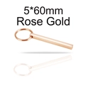 Portachiavi a barra 5x60mm in acciaio inossidabile oro rosa con finitura lucida e riflesso - Anello da 25MM / Barra 5*60MM / Oro rosa