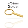 Portachiavi a barra verticale in acciaio inossidabile dorato 4x32mm con finitura lucida - Anello da 25MM / Barra 4*32MM / Oro