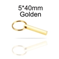 Portachiavi minimalista con barra rettangolare dorata lucida dalle dimensioni 5x40mm - Anello da 25MM / Barra 5*40MM / Oro