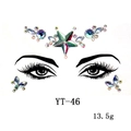 Close-up of YT-46 iridescent star and teardrop resin face jewels on display card - YT-46 (Iridescent Star)