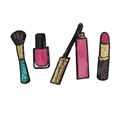 DIY sequin cosmetic patches including lipstick and nail polish for clothing decor - Sequined Cosmetic Full Set (4Pcs)