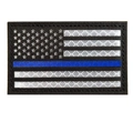 IR reflective US flag patch with thin blue line for tactical gear and military apparel - Thin Blue Line (Left)