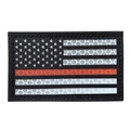 Tactical US flag patch with thin red line and reflective honeycomb pattern for gear - Thin Red Line (Left)