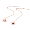Elegante Schmetterling Ohrhänger in Roségold mit langer Kette aus robustem Edelstahl - Roségold