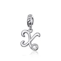 925 sterling silver alphabet X charm pendant with cubic zirconia for jewelry making - Letter X