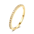 Minimalistischer Ring in Roségold mit einem halben Kreis aus mikroverlegten Zirkonen - US 5.5 / Vergoldet Weißer Zirkonia