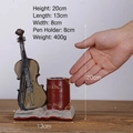 Retro resin violin pen holder desk organizer music gift dimensions 20x13x8cm - Retro Violin (Red & Brown)