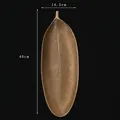 Bandeja decorativa dorada pequeña forma de hoja 40x14,5cm con textura de venas - Hoja de Oro Pequeño
