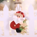 Adorno de Navidad Papá Noel y árbol con texto Merry Christmas en tela de cuadros - Papá Noel