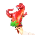 Mini red T-Rex foil balloon with tropical plant pattern for kids birthday decoration - Mini T-Rex