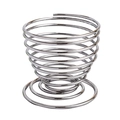 Silver metal spring makeup sponge holder with spiral design and stable round base - Round Silver