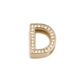 Adjustable golden stainless steel mesh bracelet featuring a sparkling crystal letter D charm - Gold Letter D