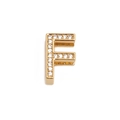Goldener Buchstabe F Anhänger mit Zirkonia-Inlay für Edelstahl-Mesh-Armbänder - Gold Buchstabe F