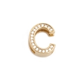 Adjustable golden stainless steel mesh bracelet featuring a sparkling crystal letter C charm - Gold Letter C
