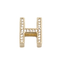 Verstellbares goldenes Mesh-Armband mit einem kristallbesetzten H-Buchstaben-Anhänger - Gold Buchstabe H