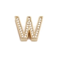Goldener Uhrenarmband-Anhänger Buchstabe W mit klaren Pavé-Strasssteinen - Gold Buchstabe W