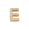 Adjustable gold watch link bracelet featuring a pavé-set sparkling letter E charm - Gold Letter E