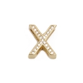 Verstellbares Mesh-Armband aus Edelstahl mit goldener Kristall-Buchstabe X Verzierung - Gold Buchstabe X