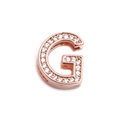 Detailansicht Buchstabe G Anhänger in Roségold mit Zirkonia für verstellbare Armbänder - Roségold Buchstabe G