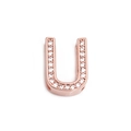 Roségold Alphabet U Anhänger mit Zirkonia-Einlage für Mesh-Uhrenarmband-Armband - Roségold Buchstabe U