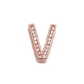 Roségoldener V-Buchstaben-Anhänger mit Pavé-Kristallen für Mesh-Armbänder - Roségold Buchstabe V