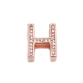 Roségoldener Buchstabe H Anhänger mit Zirkonia-Besatz für Mesh-Uhrenarmbänder - Roségold Buchstabe H