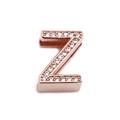 Roségoldener Uhrenarmband-Anhänger Buchstabe Z mit glitzerndem Pavé-Kristall-Inlay - Roségold Buchstabe Z