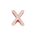 Roségold-Armbandanhänger in Form eines Buchstaben X mit funkelndem Zirkonia-Besatz - Roségold Buchstabe X