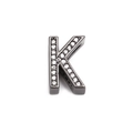 Verstellbares Armband in Gunmetal mit funkelndem Buchstaben-K-Zirkonia-Anhänger - Gunmetal Buchstabe K