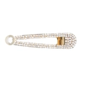 Dettaglio di un fermaglio per capelli dorato con strass scintillanti e una perla bianca - YJ004 Oro (Strass Perla Cavo)