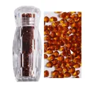 Micro diamantes de imitación ámbar de 1,1 mm en frasco con fondo puntiagudo para manicura - 3000pcs/Botella / 10# Marrón