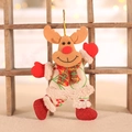 Adorno de reno navideño de peluche con bufanda roja para decoración de árbol festivo - Estilo Reno de Lino