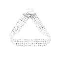 Elegant silver multi-layered choker necklace with four rows of shiny metallic sequins - Silver (1874)