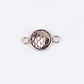 Detail of 10mm rose gold scale texture charm in silver frame with side double loops - Rose Gold Scale Pattern (12)