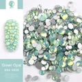 Grüne Opal Flatback-Kristalle für Nagelkunst-Dekoration in SS4-SS20 Mischgrößen - 350 Stück/Packung / Smaragdgrüner Opal