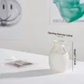 Kleine weiße Keramikvase mit Griff und Textur Höhe 11cm Durchmesser 4cm Deko - Doppelgriff (Mini) (Grau-Weiß)