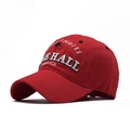 Berretto da baseball in cotone rosso con ricamo 3D West Indies Jamaica e palma - Tema West Indies/Jamaica (498-4) / Rosso