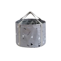 Portable folding washbasin in grey waterproof fabric with geometric patterns - Medium / Grey Triangle