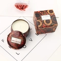 Aromatherapy tin candle with bohemian sunflower patterns and matching gift box - Goji & Tarocco Orange