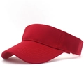 Classic solid red sun visor hat for outdoor summer sun protection and athletics - Adult / Red